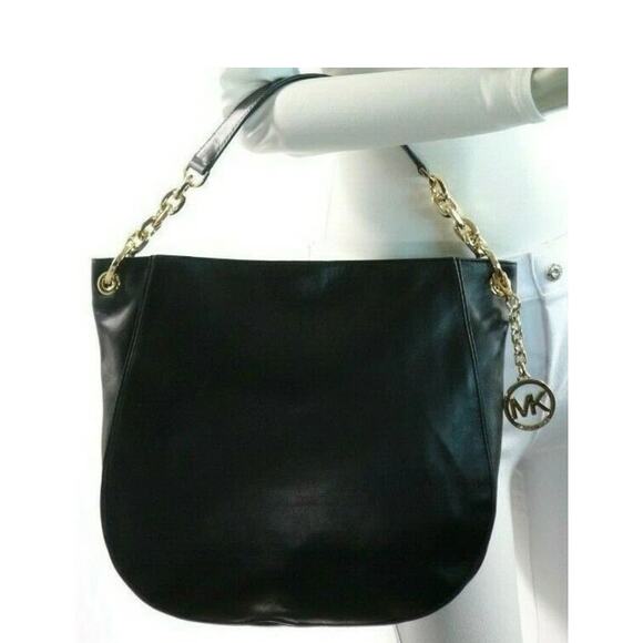 Michael Kors Stanthorpe Large Black Leather Shoulder Bag. - Picture 1 of 8